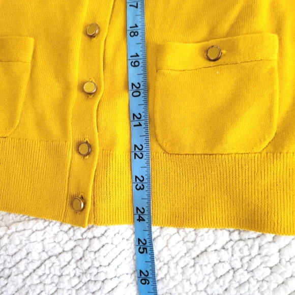 Banana Republic Golden Yellow Knit Cardigan Sweater size S - Picture 5 of 13
